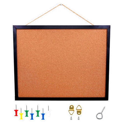 BGJRBY Black Cork Board Bulletin Board, 17.7