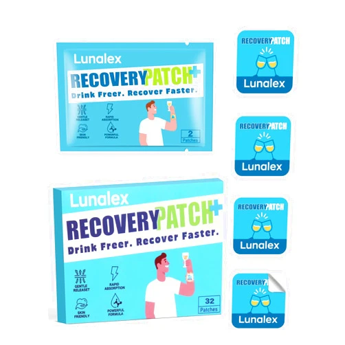 Lunalex Recovery Patch 32 Pack - Wake Up Refreshed & Balanced After Celebration - Plant-Based Formula for Morning Wellness - Bachelorette & Wedding Party Favors - 2 Patches per Sachet, Waterproof