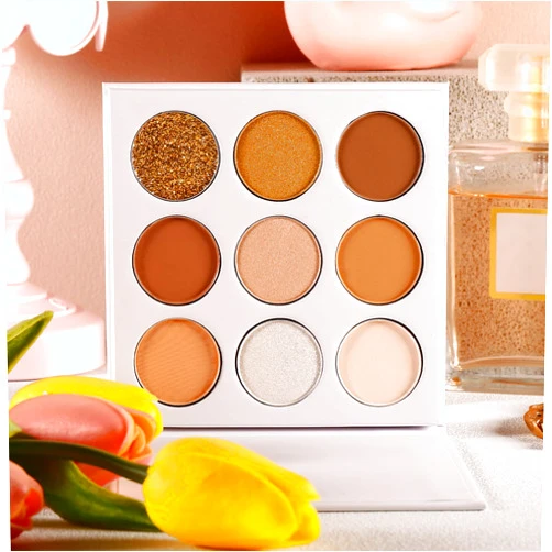 ecofavor Brown Eyeshadow Palette Nude Natural Matte Shimmer Glitter 9 Colors,Highly Pigmented Waterproof Warm Eye Shadows Pallet, Naked Earth Tones Makeup Palettes, Easy to Blend for Beginners