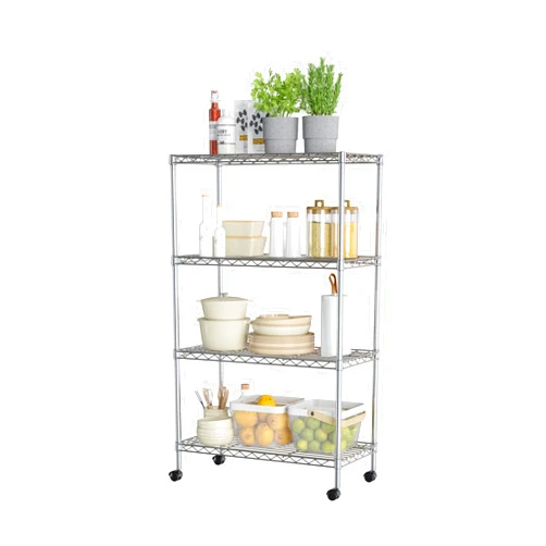 Seville Classics Solid Steel Wire Shelving Storage Unit Adjustable Shelves Organizer Rack, for Home, Kitchen, Office, Garage, Bedroom, Closet, Steel, 4-Tier, 30
