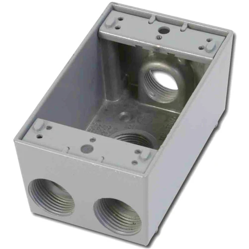 Greenfield Made in The U.S.A. B34PS Series Weatherproof Electrical Outlet Box, Gray