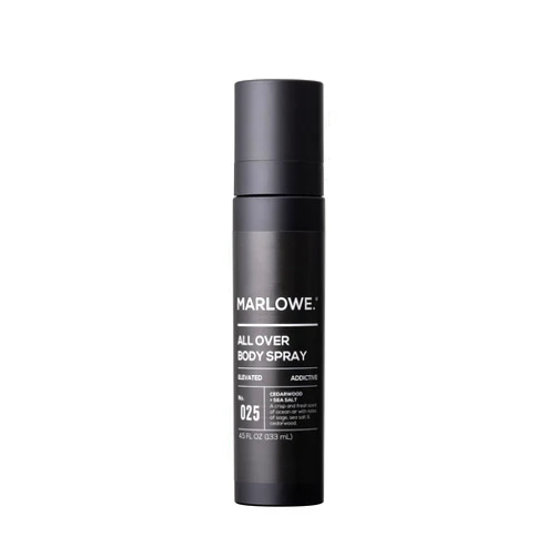 MARLOWE. No. 025 All Over Body Spray for Men, Long-Lasting Fresh Cologne Spray, Sea Air, Sage & Cedarwood, 4.5 oz