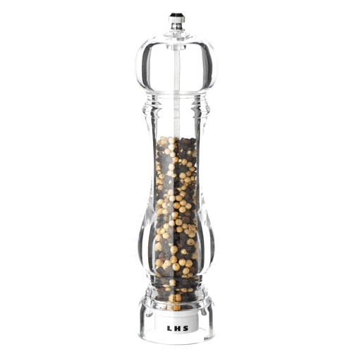 LHS Pepper Mill Grinder Salt Grinder Peppercorn Grinders with Adjustable Coarseness-Clear