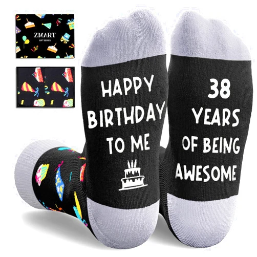 Zmart Birthday Gifts for Women Men - 40th Bithday Gifts 36 37 38 39 Year Old Socks 40 Bithday Man Woman