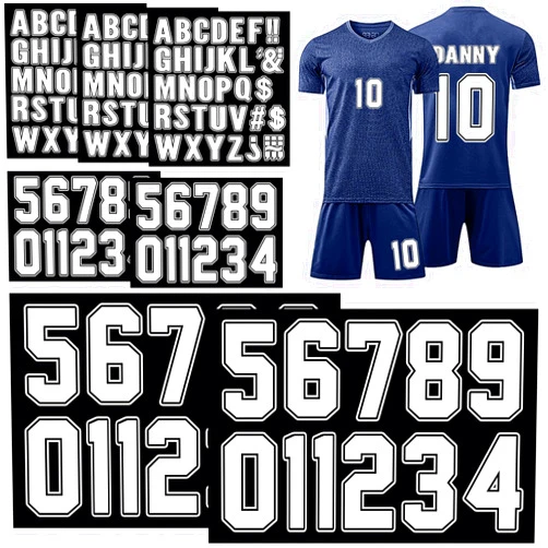 Fuutreo 190 Pcs Iron on Letters Iron on Numbers Alphabets Fabric Stickers 8 Inch and 3 Inch Number Patches 2 Inch Heat Transfer Letters for Clothing DIY Crafts Sports Team Uniform (Black Border White)