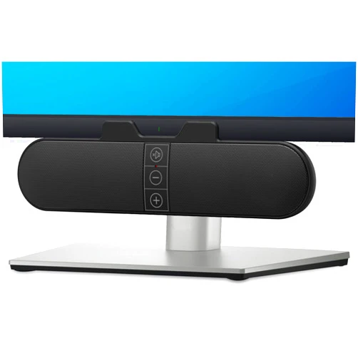 XKX Computer Speakers for Desktop PC Monitor, USB Plug-in, Wired, Computer Soundbar for PC, Laptop Speakers with Adaptive-Channel-Switching, Loud Sound, Deep Bass, USB C Adapter, Easy to Clip on Monitor