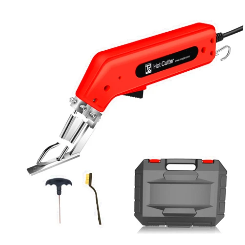 RONGTER Fabric Cutter Rope Cutter Utility Knife, Electric Hot Knife Foam Cutting Tool with Adjustable Power Blades for Cutting Belt Cloth