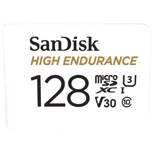 SanDisk 128GB High Endurance Video MicroSDXC Card with Adapter for Dash Cam and Home Monitoring systems - C10, U3, V30, 4K UHD, Micro SD Card - SDSQQNR-128G-GN6IA