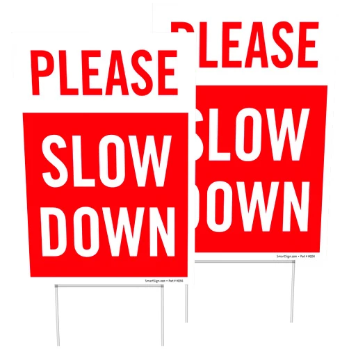 SmartSign (2-Pack) Please Slow Down Yard Sign with 15