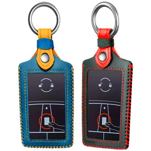 H3JANG Key Card Holder for Tesla: 2Pack Leather Card Key Holder Protector Cover for Rivian Tesla Model 3 Y X S Cybertruck Key Card Accessories