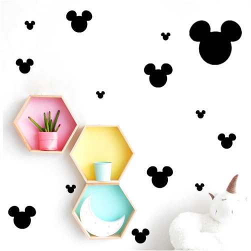 Ewdsqs Mice Heads Vinyl Wall Decal Sticker for Nursery Kids Room 25 Pcs/Set