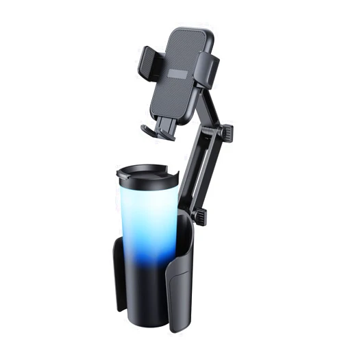 Tryone Car Cup Mount Phone Holder: [Bottle Friendly] Car Cell Phones Cup Stand Expander with Height Adjustable Arm Fit for Truck | SUV | Automobile Compatible with iPhone & Samsung & Android Smartphones