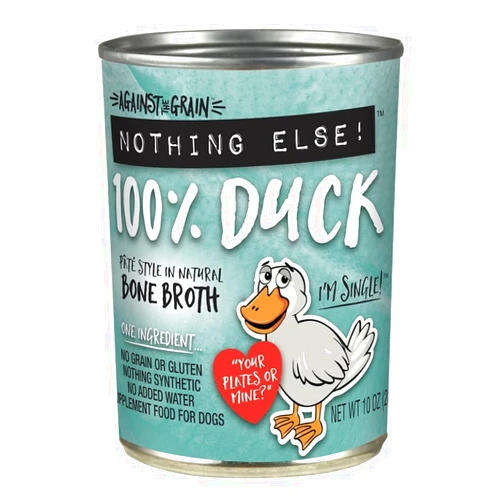 Against The Grain Nothing Else Grain Free One Ingredient 100% Duck Canned Dog Food, Pack of 1