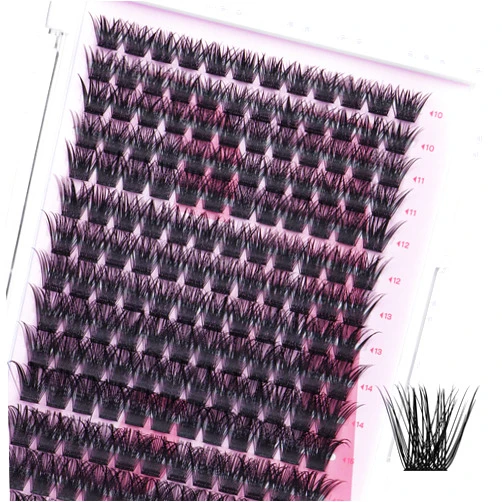 CALAILIS Lash Clusters 168Pcs D Curl Individual Lashes 56D-10-16Mix Cluster lashes Natural Look Eyelash Clusters Super Thin Band and Soft DIY Lash Extension at Home (56D-10-16MIX)