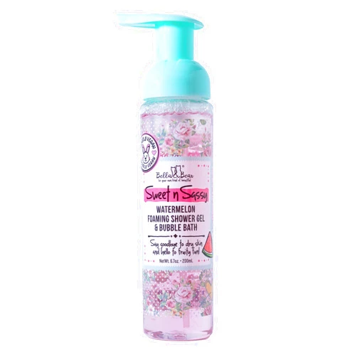 Bella and Bear Bella & Bear Sweet 'n' Sassy Watermelon Foaming Shower Gel & Bubble Bath, 6.7 oz