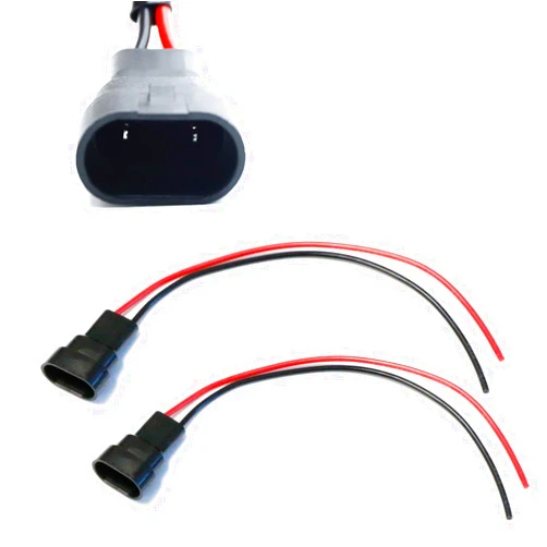 iJDMTOY 9005/9006/H10 Male Adapter Wiring Harness Sockets Wire Compatible with Automtive Driving Light, Running/DRL, Fog Light, Retrofit, Off-Road Lighting, etc