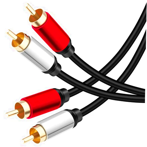Yeung Qee 2RCA Male to 2RCA Male Stereo Audio Cable 6 ft,Dual Shielded Gold-Plated RCA Stereo Cable,Suitable for Home Theater, Amplifier, HDTV, Game Console, Hi-Fi System. (6ft/1.8m)