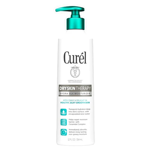 Curel Extra Dry Skin Therapy Lotion, Body and Hand Moisturizer, Hydra Silk Hydration, with Advanced Ceramide Complex, and Aloe Water, 12 oz