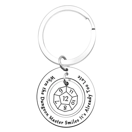 Xiahuyu Gift for Dungeon Master Keychain Dungeons and Dragons Gifts When The Dungeon Master Smiles It's Already Too Late Keychain Funny DND Gift RPG Gamer Gifts for Dungeon Masters Fans