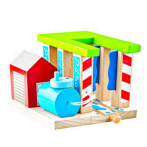 Bigjigs Rail, Wooden Train Washer, Wooden Toys, Bigjigs Train Accessories, Train Wash, Wooden Train Sets, Trains for Kids, Wooden Toys for 3 4 5 Year Olds