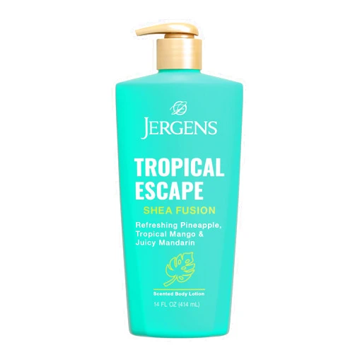 Jergens Shea Fusion Tropical Escape Body Lotion, Moisturizer with Shea Butter & Vitamin E, 14 Fl Oz