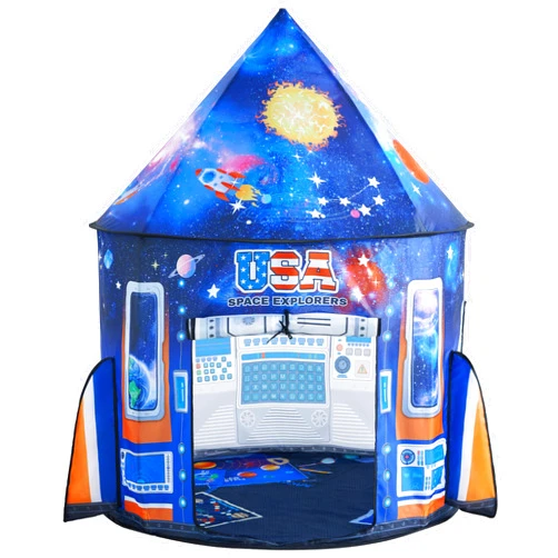 JOYIN Rocket Ship Play Tent for Kids – Glow-in-the-Dark Space Tent with Starry, Astronaut Spaceship Foldable Playhouse for Boys & Girls, Indoor Outdoor Kids Pop-up Play House, Toddler Birthday Toy