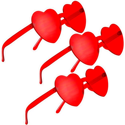 Virtue morals 3 Pair Heart Shape Sunglasses for Women, Valentine, Mardi, Gras, Summer Women's Party Favor