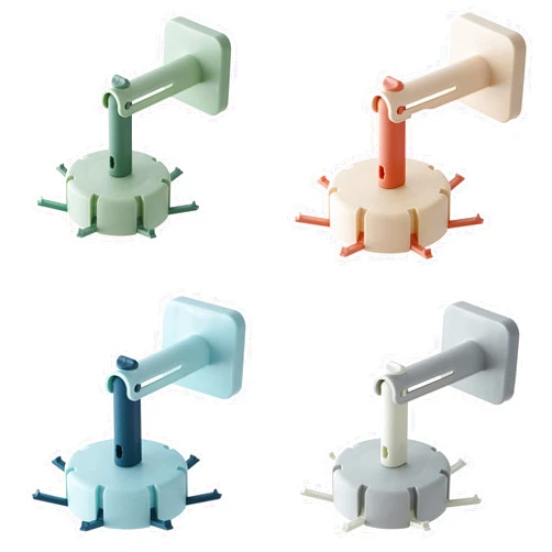 ZYZM Wall Hooks 11lb(Max) Reusable Command Hook,360 Rotate No Trace Sticky Hooks Waterproof and Oilproof,Bathroom Kitchen Heavy Duty Self Adhesive Hooks,4 Pack (Color)