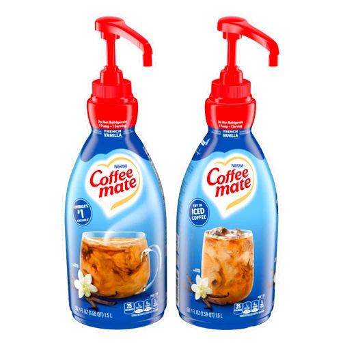 Coffee Mate Nestle Coffee mate Coffee Creamer, French Vanilla, Concentrated Liquid Pump Bottle, Non Dairy, No Refrigeration, 50.7 fl oz (Pack of 2)