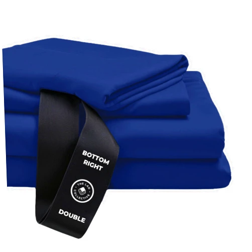 THE LAD COLLECTIVE 3.0 King Bedding Set - King Bedding Sets - 4-Piece Bedset w/Fitted Sheet, Top Sheet & 2 Standard Pillowcases [Duvet Not Included] - Bamboo-Cotton - Atlantic [Navy Blue]