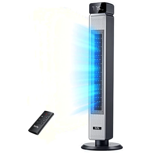 Ezify Tower Fan for Bedroom 40 Inch, 25ft/s Velocity Quiet Tower Fan, 90° Oscillating Fan with 6 Speeds, 4 Modes, 25dB, 12H Timer, Remote Control, Cooling Fan for Home Living Room Office, Black