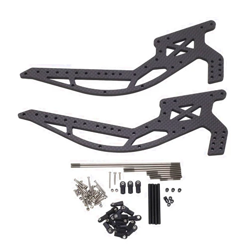 Alomejor RC Crawler Wheelbase Chassis Kit Sturdy High Strength Carbon Fiber Chassis Frame Girder Rails for 1/10 RC Crawler