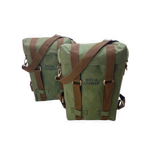 Generic Side Canvas Bag 20ltr for Royal Enfield Classic Electra Standard 350/500cc,Classic Reborn,Meteor 350