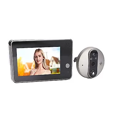 DAUERHAFT Peephole Camera, 4.3in LCD Display 1080P PIR Motion Detection Video Door Viewer Night Infrared Alarm for Home Apartment Office
