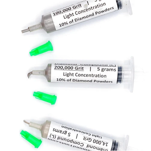 TechDiamondTools Kit of 3 Diamond Polishing Compound Polishing Paste USA Made 14000 100000 200000 Grit for Marble Glass Metal Rock Jewelry Resin Silver Gemstone with 10% of Diamond Powder