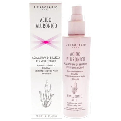 L'Erbolario L’Erbolario Hyaluronic Acid Beauty Water Spray for Face and Body - Face Mist and Body Moisturizer Spray - Skin Toner - With Coconut Pulp - 5 oz