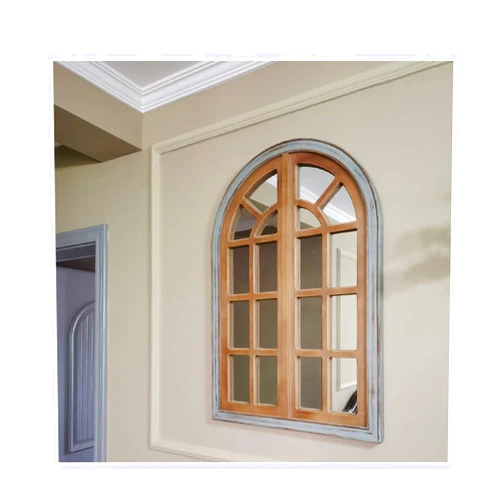 Zklaseot Garden False Windows, Wall Hanging Storage Rack Decorate Simulation Window Wooden for A Living Room Coffee Shop