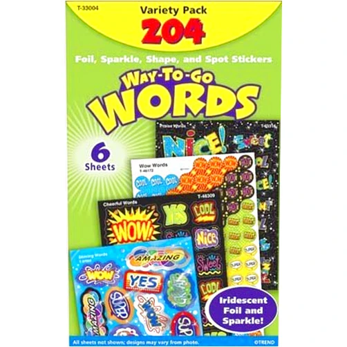 Trend Enterprises Way-to-Go Words Mixed Stickers