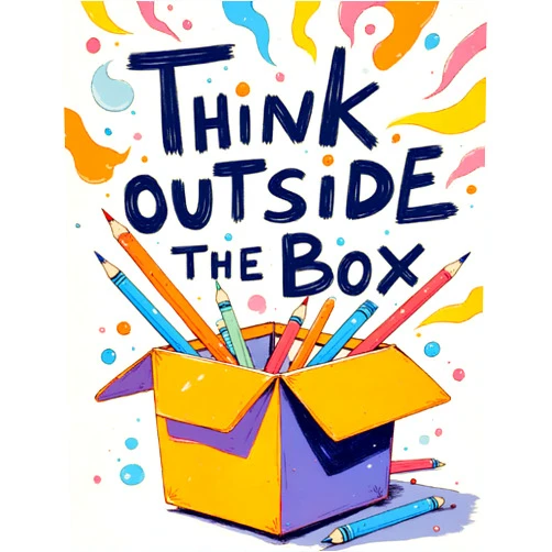 EMIRME Think Outside The Box: Creative Drawing Book: Creative Challenges For Couples, Friends, and Family