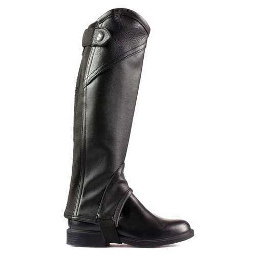 HORZE Unisex Soft Leather Zip-Up Equestrian Kids Half Chaps for Horseback Riding | See Size Chart in Description