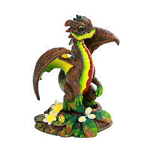 Pacific Giftware PT Avocado Flower Small Dragon Home Decorative Resin Figurine