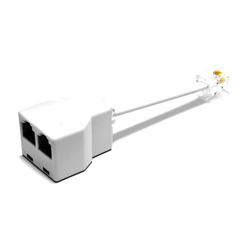 RetailAndBulk Phone Jack Splitter for Landline Telephone RJ11 6P4C 2 Way Adapter (1 Splitter + 2.5 Inch Cable) Made in USA