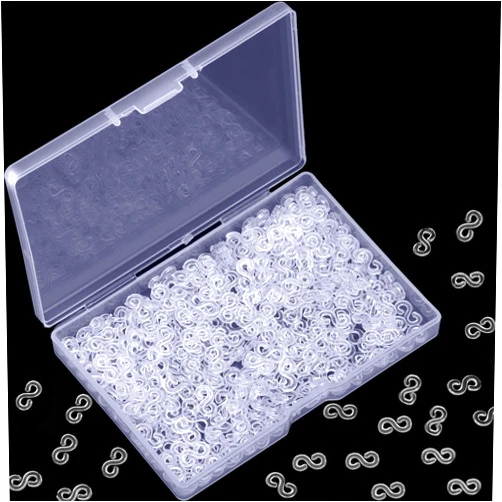 Mudder 300 Pieces Rubber Band S Clips Loom Band Clips Plastic Connectors Refills for Loom Bracelets (Clear)