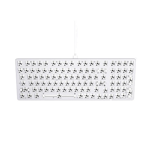 Glorious Gaming Keyboard - GMMK 2 Hot Swappable TKL Mechanical Keyboard, Wired, Custom Keyboard - Premium Sound Dampening - Full Size Keyboard (Renewed) (White Barebones)