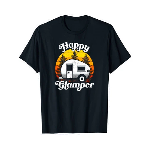 Happy Glamper RV Camper Camping Glamping Queen Funny Camper Luxury Camping RV Glamping Queen Happy Glamper T-Shirt