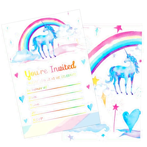 Raykeeplus 25 Pack Birthday Invitations with Envelopes for Kids Birthday Baby Shower Party Supplies for Birthday