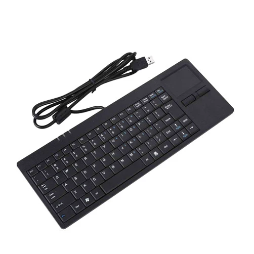 Bewinner MC-818 82 Keys USB Keyboard Wired Keyboard Built-in Touchpad USB HUB Port Mechanical Structure Ergonomic Keyboard Mute Ultra-Thin Keyboard for Notebook/Desk, Black