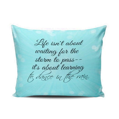 SALLEING Custom Plain Unique Aqua Mint Turquoise Life Isn't About Waiting for The Staim to Pass Decorative Pillowcase Pillowslip Throw Pillow Case Cover Zippered One Side Printed 12x16 inch