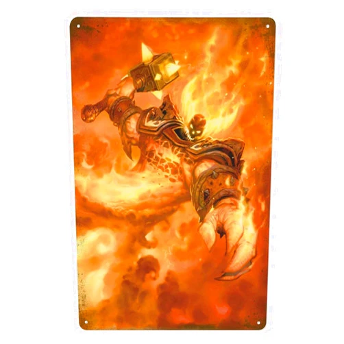 BIUUOP Ragnaros the Firelord Metal Tin Sign Poster 8”×12” Painting Sign Funny Wall Vintage Art Decor Retro Plaque For Home Bar Pub Club Cafe Decoration