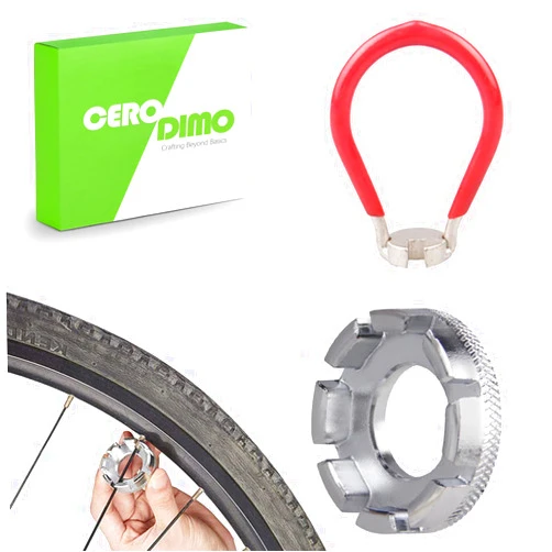CeroDimo 2Pcs Bicycle Spoke Wrench Tool, Hardened Steel 6-in-1 Spoke Rim Tool, Bike Spoke Adjustment Wrench, Bike Spoke Tools, Spoke Tension Meter for Bicycle Wheel Repair